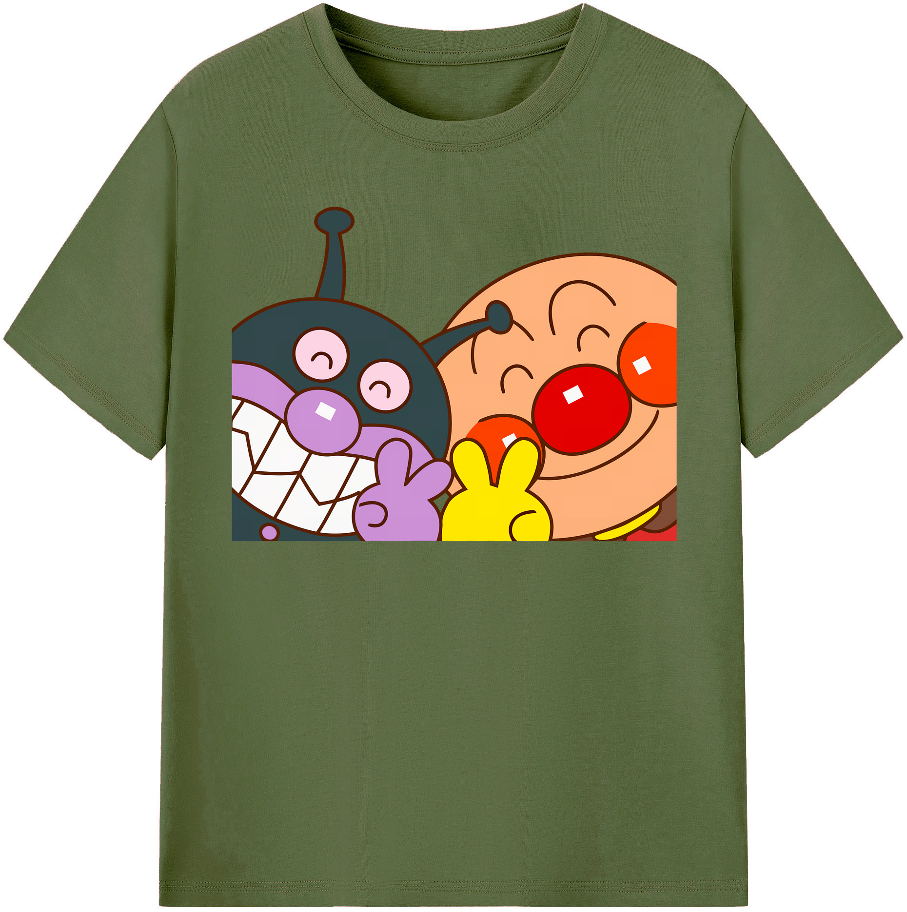 （画像用） アンパンマン Anpanman 綿100％半袖Tシャツ（フロントプリント）